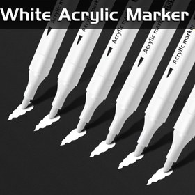 Resim 3/5 adet Kalıcı Beyaz Akrilik Markör - Siyah Kağıt, Vurgulama, Kumaş, Lastik, Metal, Ahşap, Tuval, Cam, Plastik, Taş, Seramik, Metalik için Profesyonel Sanat Malzemeleri - Yetişkinler, Öğrenciler ve Başlangıçlar için İdeal 