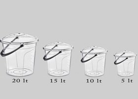 Resim Erkoç 4 lü Plastik Şeffaf Kova Seti 5-10-15-20 lt 