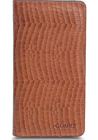 Resim Guard Plus Telefon Girişli Taba- Kahve Texas Baskı Hakiki Deri Unisex Cüzdan 