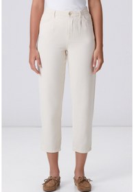 Resim Network Kırık Beyaz Tencel Karışımlı Casual Pantolon 