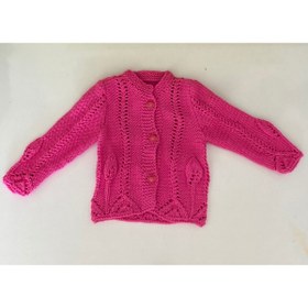 Resim Maya Collection El Örgüsü %100 Koton Kız Bebek Hırka 