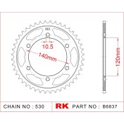 Resim RK Suzuki GSX-R 1300 HAYABUSA RK Çelik Arka Dişli B6837-40 (1999-2007) 