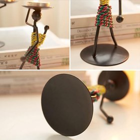 Resim Yükseltme Afrika Kadınlar Mumluk, Çay Işık Mumluk, Masa Mum Scape, Retro Demir Mum Standları T 