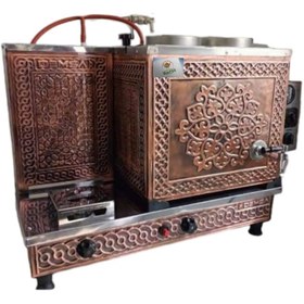 Resim Genel Markalar 2 Demlikli Bakır Çay Ocağı Çay Kazanı Doğalgazlı Çay Semaveri Ce Gazmer Gaz Emniyet Kilit Sistemli 