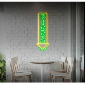 Resim Pizza Yazılı Neon Tabela Yeşil 