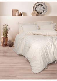 Resim Cotton Box Cotton Keten Çift Kişilik Nevresim Takımı Kivora Bej Bej 