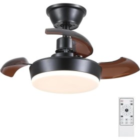 Resim 60 cm Siyah Işıklı Tavan Vantilatörü, Sessiz, Uzaktan Kumandalı, 6 Hız Ayarı 