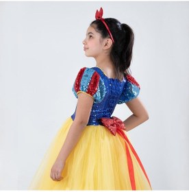 Resim Masho Kids Pamuk Prenses Kostümü - Karpuz Kollu -kurdalyeli Kostüm - Tarlatanlı Tül Saten Payetli Kostüm Karışık 
