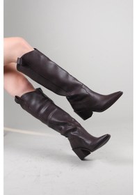 Resim Kandi Kovboy Çekme Çizme Kahverengi-8573 Kahverengi 