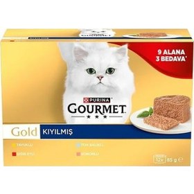 Resim Gourmet Gold Kıyılmış Tavuk-sığır-ton-somon Kedi Konservesi 12 X 85 Gr 12 Al 9 Öde 