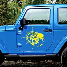 Resim Vastsea Pusula Çıkartması, Çıkartma Pusula, Arazi Pusulası, Araba Çıkartması, Pusula Çıkartması, Araba, Motosiklet, Karavan, Karavan, Römork, Araba Aksesuarları için (Sarı, 40 x 36 cm) 