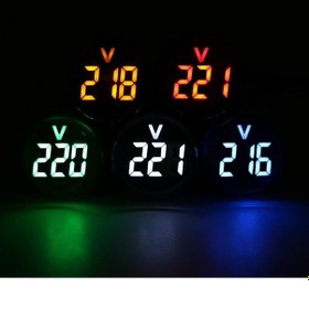 Resim 22Mm Dijital Voltmetre 20V 500V Arası Ac 220V Ac 1 Adet-Sarı 