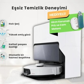 Resim Roborock Ultra Premium Lüks Silme Fonksiyonlu ve Kaldırılabilir Paspaslı Robot Süpürge, 10.000PA 