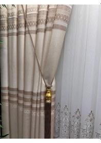 Resim Nivemeshome St.pierre Krem Ft614320 V-101 1/3 Sık Pileli Fon Perde Apm Krem 