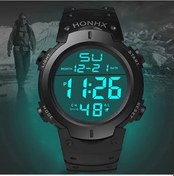Resim Gaojunshop01 Siyah Moda Çok Amaçlı Outdoor Spor Lüminesans Elektronik Saat Kronograf Alarmlı Diğer 