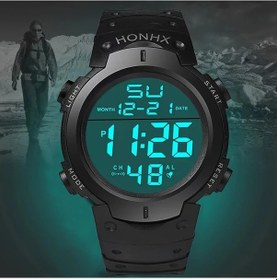Resim Gaojunshop01 Siyah Moda Çok Amaçlı Outdoor Spor Lüminesans Elektronik Saat Kronograf Alarmlı Diğer 