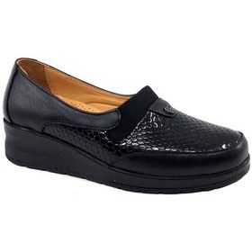 Resim Castle Black 42767-1 Kadın Günlük Hakiki Deri Ortopedik Ayakkabı Siyah 