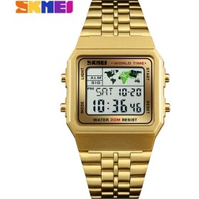 Resim Hanyang Altın Skmeı En Lüks Moda Spor Izle Erkekler Çalar Saat 3bar Su Geçirmez Paslanmaz Çelik Kayış Dijital Saatler Reloj Hombre 1338 (Yurt Dışından) 