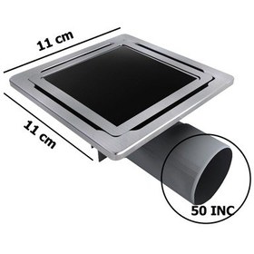 Resim 11x11 Paslanmaz Süzgeç Banyo Ve Lavabo Yer Süzgeci 50 Çıkışlı Sif 