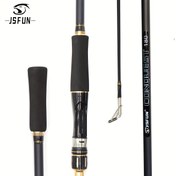 Resim 1 adet JSFUN İki Bölmeli Olta, 179.98-209.98cm, Siyah & Altın - Dayanıklı Cam Çelik/Karbon Fiber, Orta Eylem, Trolling için Mükemmel - Tüm Balıkçılar İçin Boyut 