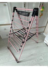 Resim Sobapark Pembe Renkli Kanatlı Kurutmalık Elbise Çamaşır Kurutmalı Pembe - Siyah 