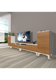 Resim Decoraktiv Eko 9220 Mdf Gold Tv Ünitesi Tv Sehpası Beyaz - Ceviz 