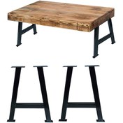 Resim CVTdesign Metal Sehpa Ayakları Ahşap Masif Kütük Orta Sehpa Ayağı Ayak Seti 