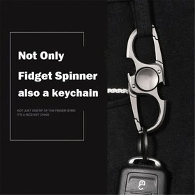 Resim Paslanmaz Çelik Fidget Spinner Anahtarlık - Pürüzsüz, Şık, Çok Fonksiyonlu Şişe Açacağı, Harika Bir Bitiş, Dayanıklı ve Taşınabilir Tasarım, Günlük Kullanım İçin, Günlük Taşıma Aracı | Şık Metalik Bitiş | Pürüzsüz Spinner Mekanizması 