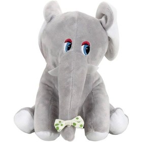 Resim Sevimli Oturan Fil Peluş Oyuncak Uyku Arkadaşı 20 Cm Gri 