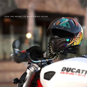Resim Taşınabilir Motosiklet & Bisiklet Kask Kilidi - Dayanıklı Alüminyum Alaşım, 4 Haneli Kombinasyon, ATV'ler için Uygun 