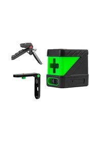 Resim Yeşil Lazerli 2 Çizgili Taşınabilir Lazer Nivo + Tripod Ve L Braket Seti - Hassas Hizalama İçin 