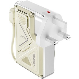 Resim Wiwu Wi-P057 Knight Serisi Taşınabilir Wireless Type-C ve Lightning Kablolu Standlı PD Powerbank 35W 10000mAh - Siyah 