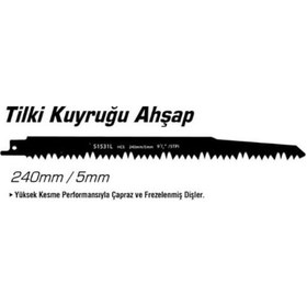 Resim Makro Ağaç Tilki Kuyruğu Ucu Kemik Testeresi Ucu 240 Mm 5 Adet 