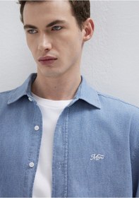 Resim Mavi - Mvjns Nakışlı Mavi Gömlek 0211885-18790 Mavi 