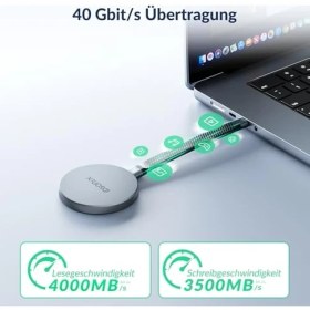 Resim Idsonix 2 Tb Manyetik Taşınabilir Ssd, 4000 Mb/s'ye Kadar Harici Sabit Sürücü Ssd, Prores Hdr Kayıt ve Mağaza Desteği, Tablet, Dizüstü Bilgisayar, Kamera, iPhone 15 ve Üzeri ile Uyumlu - IQ40 
