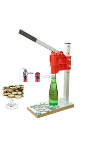 Resim moontime alaçatı Soda Gazoz Şişesi Kapağı Kapatma Makinesi ve 200 Kapak Hediyeli 