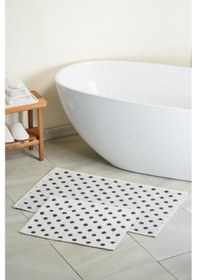 Resim Freya Doğal Pamuklu 2'li Banyo Paspas Seti 60x100+50x60 Cm - Antrasit Antrasit 