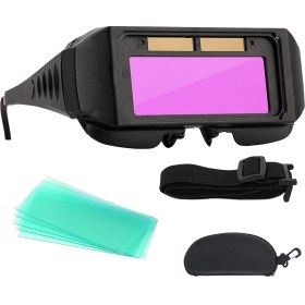 Resim Unncanny Kaynak Gözlüğü Güneş Enerjili Otomatik Kararan Kaynak Maskesi Gözlüğü Elastik Kafa Bantlı ve Saklama Kutulu Kaynakçı Gözlüğü (Yurt Dışından) 