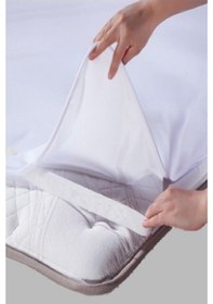 Resim Divanev Tek Kişilik Sıvı Geçirmez Alez 90x190 Cm Pamuk Kumaş Köşelerinden Lastikli Beyaz 