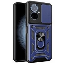 Resim Gpack Tecno Camon 19 Neo Kılıf Tank Aramid Sürgülü Vega Yüzüklü Lacivert 