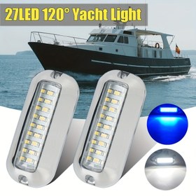 Resim 27 LED'li Deniz LED Yat Işığı | Yüksek Parlaklık Paslanmaz Çelik Yat Lambaları, Beyaz/Kırmızı/Mavi/Yeşil, Uzun Menzilli, Tekne, Kamyon, Araba, Karavan için, Bataryasız 