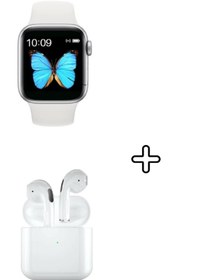 Resim Han-S Bilişim Iphone 11,12 Pro Max Uyumlu Watch 6 Series Akıllı Saat Beyaz Pro5 Bluetooth Kulaklık 