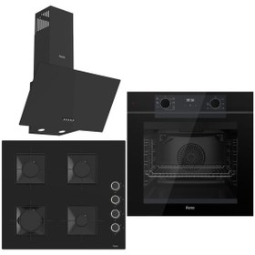 Resim Ferre Black FryArt 3 lü Ankastre Set ( QEP63CS - SS205 - D086 ) 