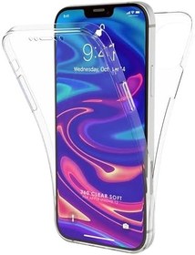 Resim Coverzone Apple iPhone 8 Plus İle Uyumlu ClearShield Silikon Kılıf 360 Derece Ön Ve Arka Koruma Şeffaf Renk 