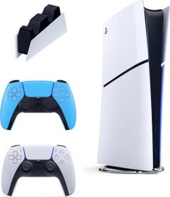 Resim Playstation 5 Slim Digital İthalatçı Garantili + 2. Mavi Dualsense + Şarj İstasyonu 