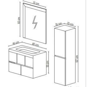 Resim Rovalli Trend Banyo Boy Dolabı 