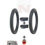 Resim Bisiklet 20 İç Dış Lastik Seti Ön Arka Takım- Dış 20x1,95 - İç 20x1.75-2.125 Hedye Tzmanya Sticker 