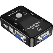 Resim aogo 2 Port Usb Kvm Switch 2 In 1 Out Usb 2.0 Kvm Fare Klavye Switcher Vga Splitter 