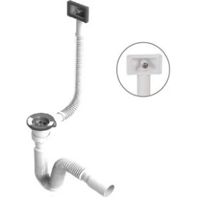 Resim Gross AVM Evye Sifonu - Taslı Yandan Taşmalı Damlalıklı Evye Sifonu 