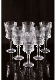 Resim Heren 6'lı Kristal Ayaklı Kahve Yanı Su Ve Meşrubat Bardağı 140ml Şeffaf Cam 
